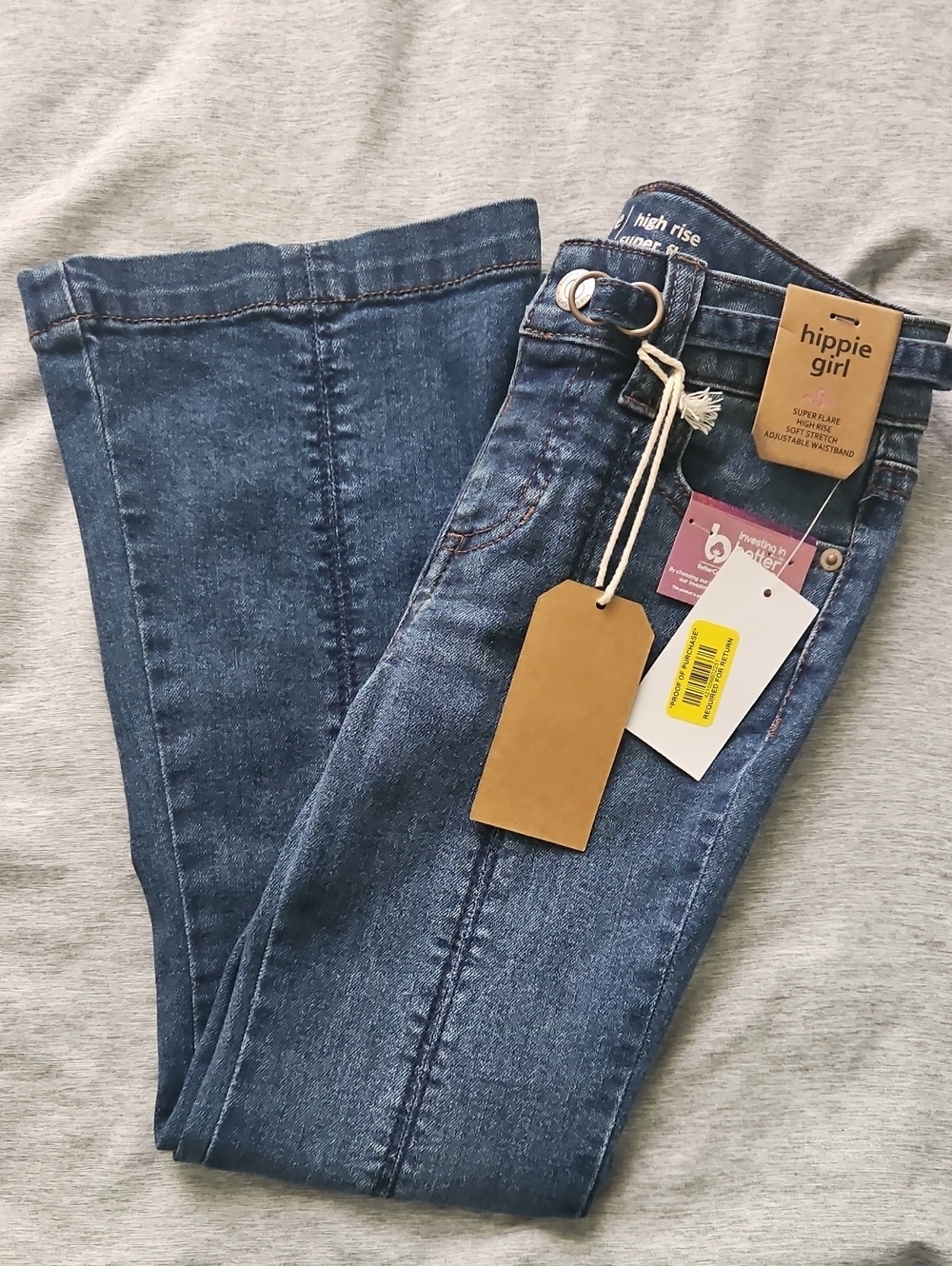 Hippie Girl High-Rise Super Flare Jeans - Blue